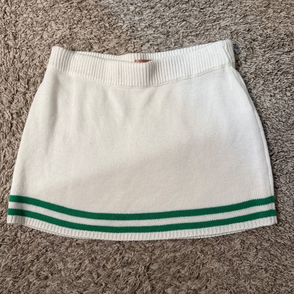 Show Me Your Mumu Serve Skirt in Green Stripe Knit - Picture 3 of 3